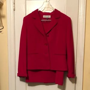 Red skirt suit